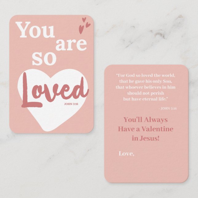 You Are So Loved Christian Valentine's Day Card (Front/Back)