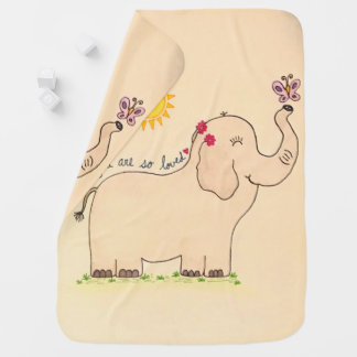 "You are so Loved" Elephant Baby Blanket