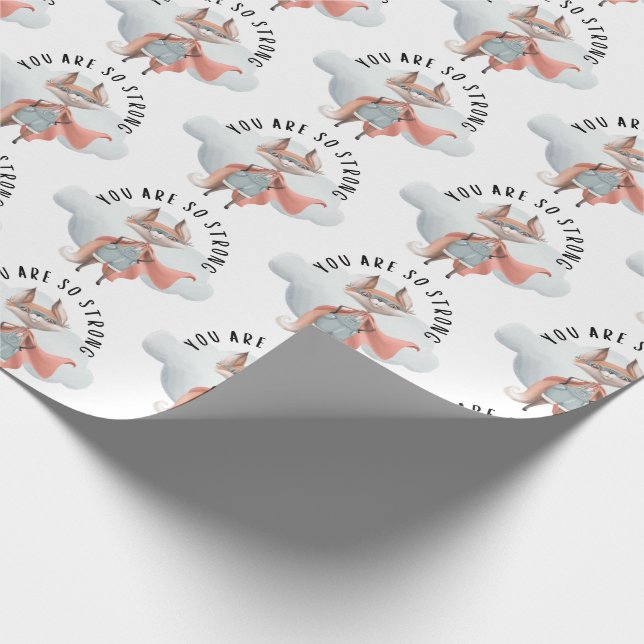 You Are So Strong Fox Wrapping Paper Sheets (Corner)
