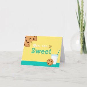 You Are So Sweet Milk and Chocolate Chip Cookies Letterpress Thank You Card