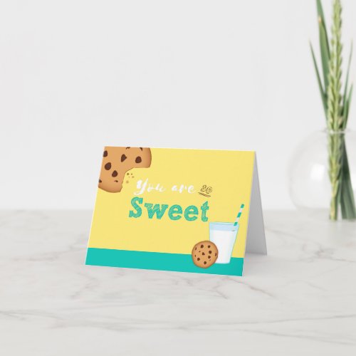 You Are So Sweet Milk and Chocolate Chip Cookies Thank You Card