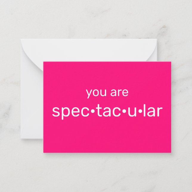 You are Spectacular hot pink fuchsia modern  Note Card (Front)