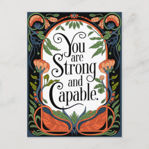 You Are Strong and Capable Inspirational Quote  Holiday Postcard