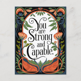 You Are Strong and Capable Inspirational Quote  Holiday Postcard