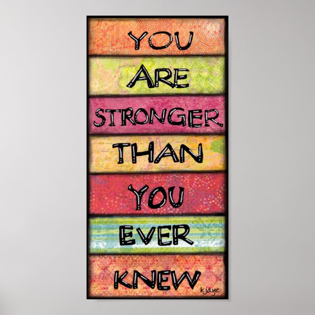 You Are Stronger - Motivational Inspirational Art Poster (Front)