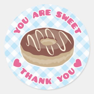 You Are Sweet Chocolate Donut Thank You Sticker