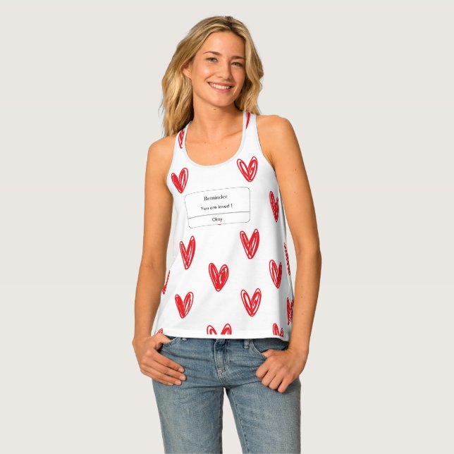 You Are Taken Love Notification Heart Print Design Tank Top (Front Full)