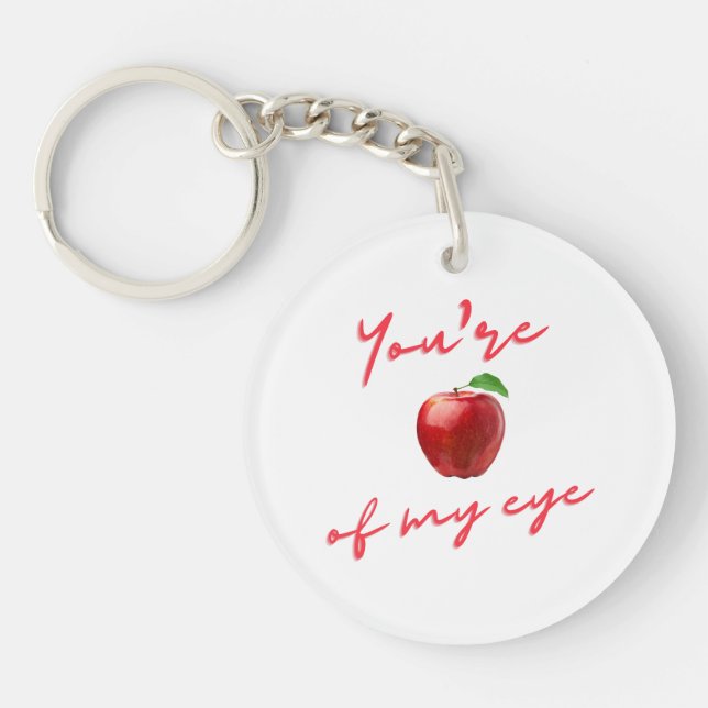 You Are The Apple Of My Eye Keychain Valentine (Front)