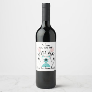 You Are the Beary Best Teacher Thank You Wine Labe Label