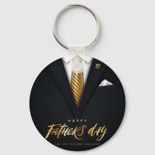 You Are the Best Dad Ever Black Gold Father's Day Keychain