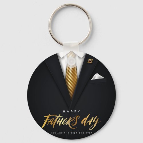You Are the Best Dad Ever Black Gold Fathers Day Keychain