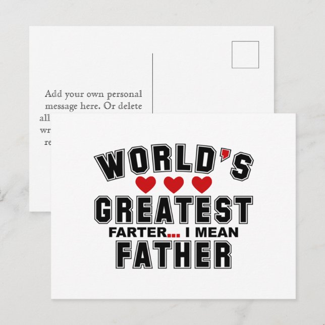 You are the BEST Father Happy Fathers Day 2026 Postcard (Front/Back)