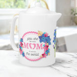 You are the best Mom in the World Blue Floral Teapot<br><div class="desc">Surprise your mom with a thoughtful and heartwarming gift that she will cherish for years to come. "You are the Best Mom in the World" teapot is the perfect way to show your love and appreciation for the amazing woman who has always been there for you. This beautiful teapot features...</div>