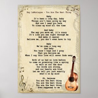 You Are The Best Thing Song Lyric Vintage Print | Zazzle