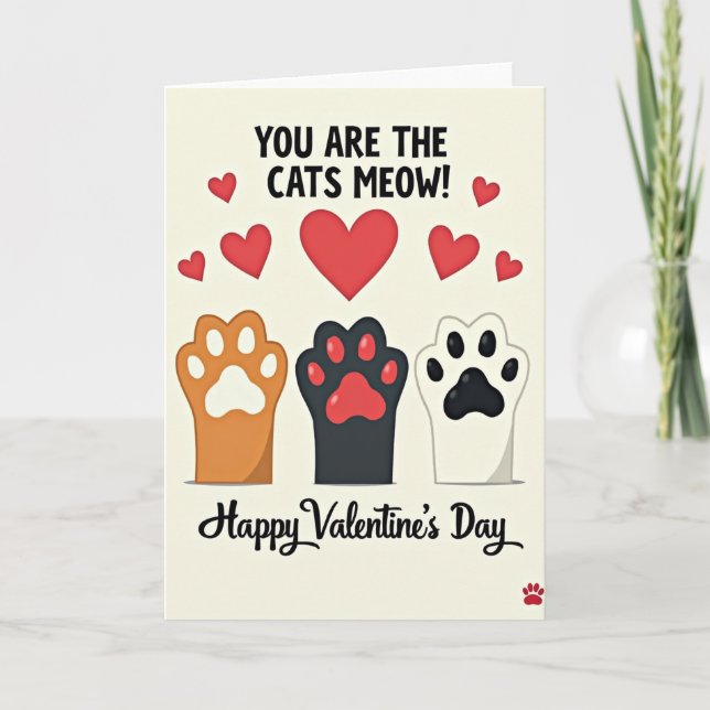 You Are The Cats Meow Valentine Card (Front)