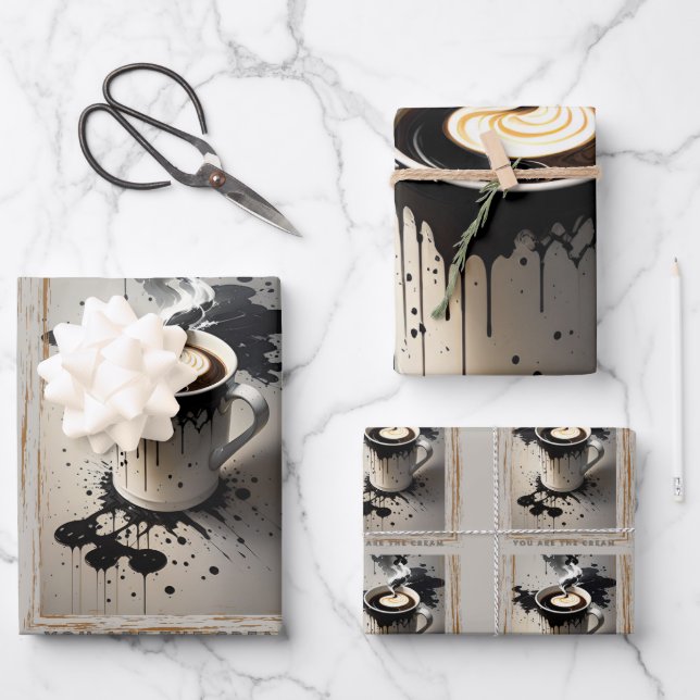 You are the cream in my coffee  wrapping paper sheets (Front)
