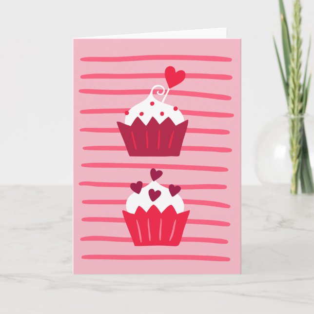 You are the Cupcake of My Heart Valentine's Day Holiday Card (Front)