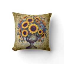 "You are the Favorite!" Floral Pillow