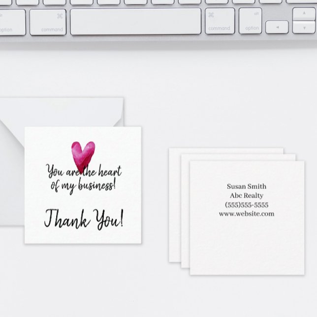 You are the Heart of my Business Note Card (Personalized Heart of My Business Cards for real estate and small business marketing)