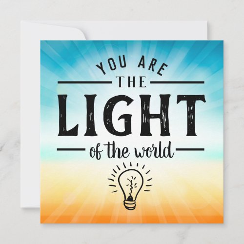 You Are the Light of the World Bible Verse Design Card