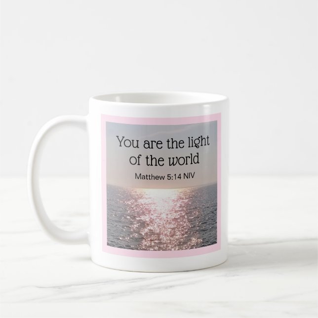 You are the light of the World Bible Verse Ocean Coffee Mug (Left)