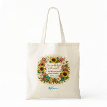 You Are the Light Personalized Christian Tote Bag