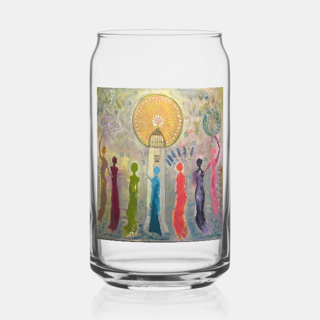YOU ARE THE LIGHTHOUSE original art Can Glass (Front)