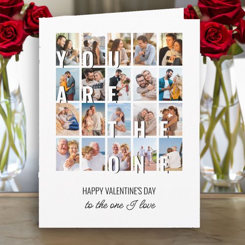 You Are The One 20 Photo Collage Valentine Card