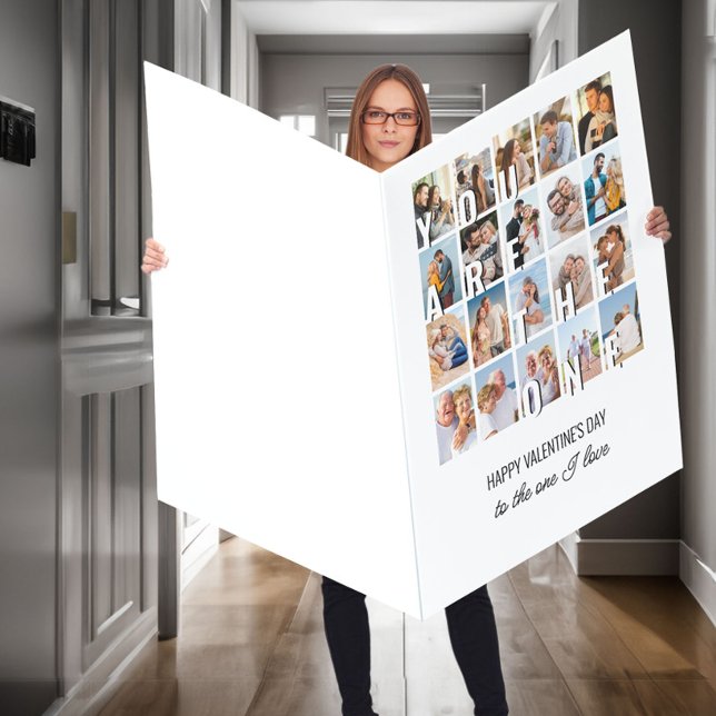 You Are The One 20 Photo Huge Valentine Card (You Are the One - Photo Collage Valentine's Day Card)