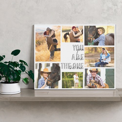 You are the One 7 Photo Collage Grey Marble Canvas Print