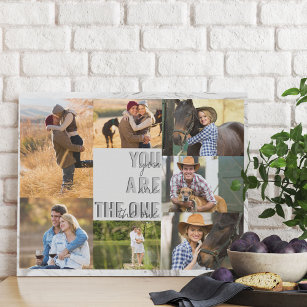 You are the One 7 Photo Collage Grey Marble Faux Canvas Print