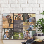You are the One 7 Photo Collage Rustic Wood Faux Canvas Print<br><div class="desc">Rustic photo collage faux canvas which you can personalize with 7 of your favorite photos. This country farmhouse wood effect design is lettered with the words "you are the one" in modern oversized print and casual script typography. The photo template is set up ready for you to add your pictures,...</div>
