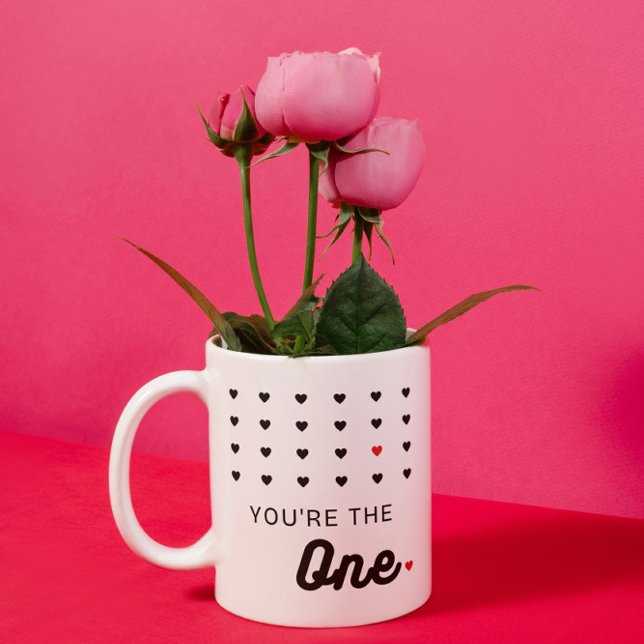 You are the one, Black and red hearts Coffee Mug (Creator Uploaded)