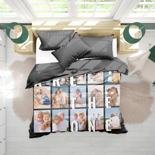 You Are The One Overlay 20 Photo Collage Duvet Cover