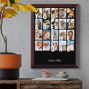 You are the One Photo Collage Modern 20 Picture Award Plaque