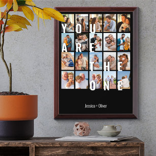 You are the One Photo Collage Modern 20 Picture Award Plaque