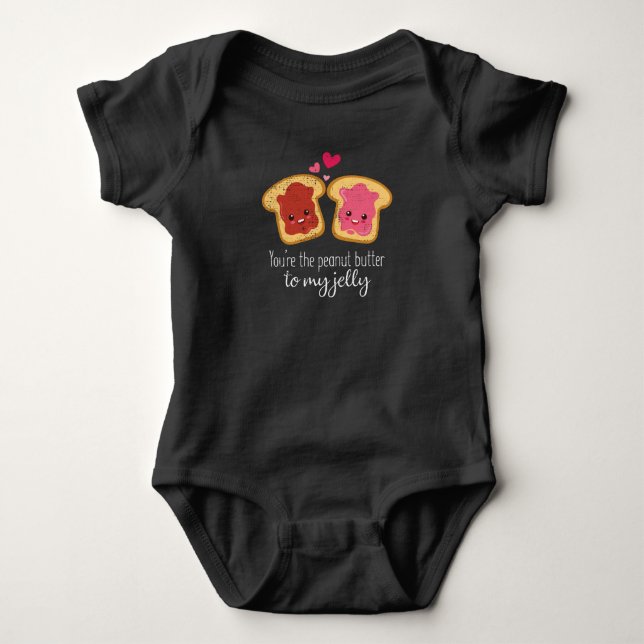You Are The Peanut Butter To My Jelly Cute Kawaii Baby Bodysuit (Front)