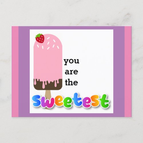 You are the Sweetest  Ice Cream Postcard