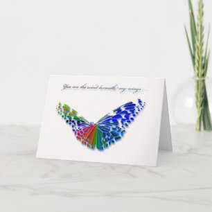 You are the wind beneath my wings . . . Butterfly Letterpress Thank You Card