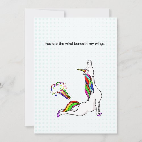 You are the wind beneath my wings farting unicorn holiday card