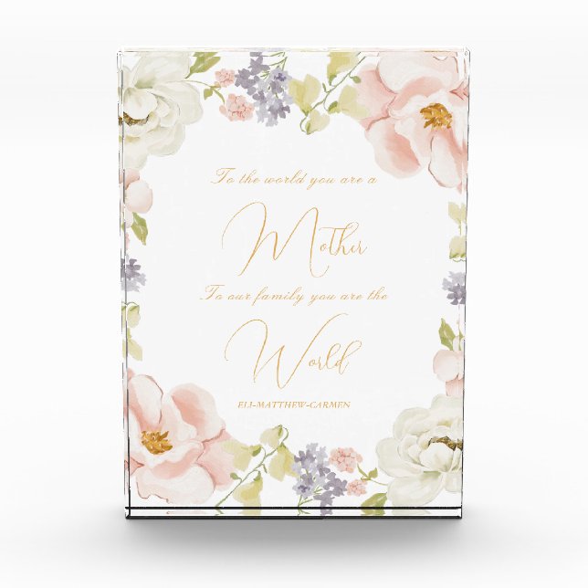 You Are The World Mom Message Photo Block (Front)