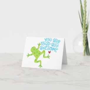 You Are Toad-ally Awesome Cute Frog Pun Funny Holiday Card