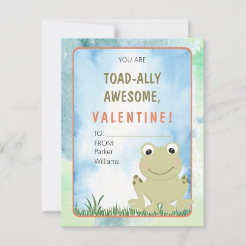 You Are Toad_ally Awesome Valentines Day Classroom Postcard