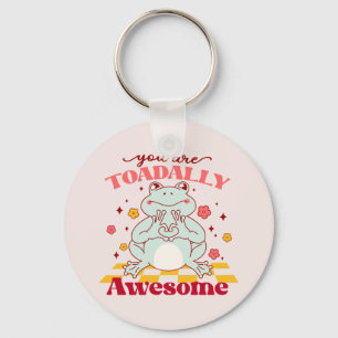 You Are Toadally Awesome – Cute Cartoon Frog Pun Keychain