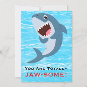 You Are Totally JAW-SOME Funny Shark Valentine's Holiday Card