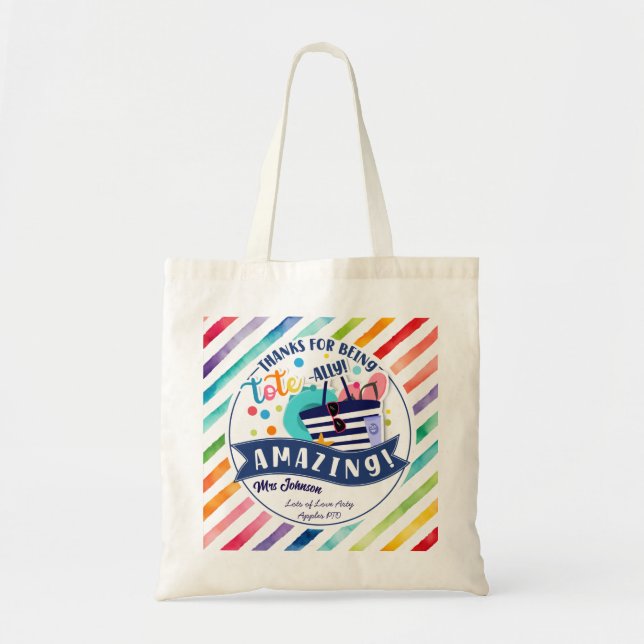 You are tote-ally awesome teacher quote tote bag (Front)