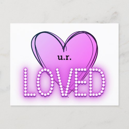 You Are UR Loved  Purple Heart Postcard