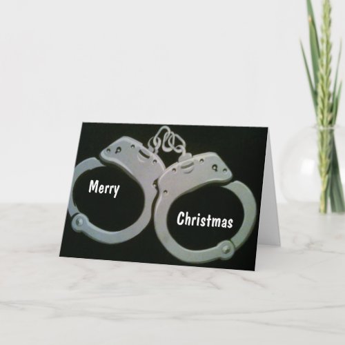 YOU ARE UNDER ARREST MEET ME UNDER THE MISTLEOE HOLIDAY CARD
