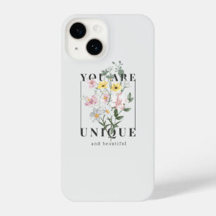 You are Unique Floral Slogan iPhone 14 Case