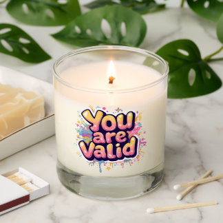 You Are Valid – Colorful Rainbow Affirmation Quote Scented Candle